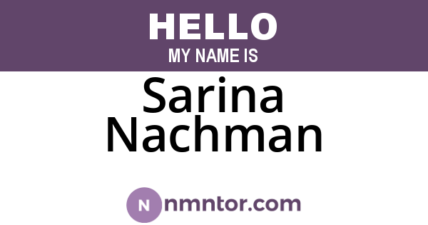 Sarina Nachman