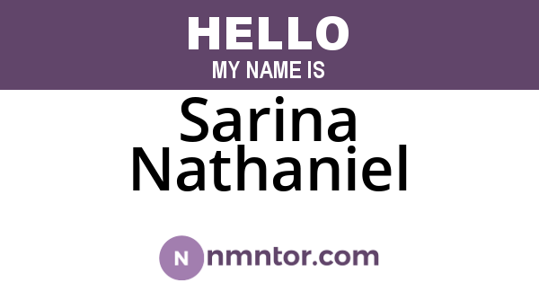 Sarina Nathaniel