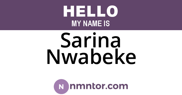 Sarina Nwabeke