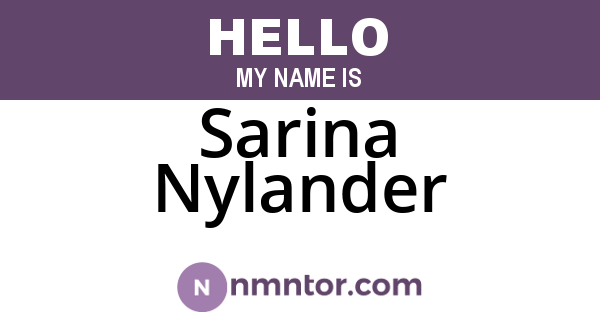 Sarina Nylander