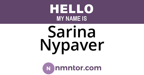 Sarina Nypaver