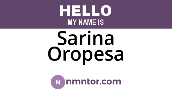 Sarina Oropesa