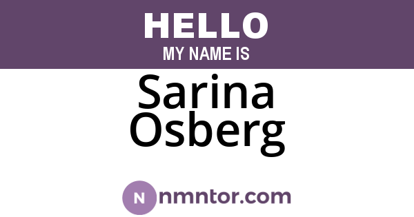 Sarina Osberg