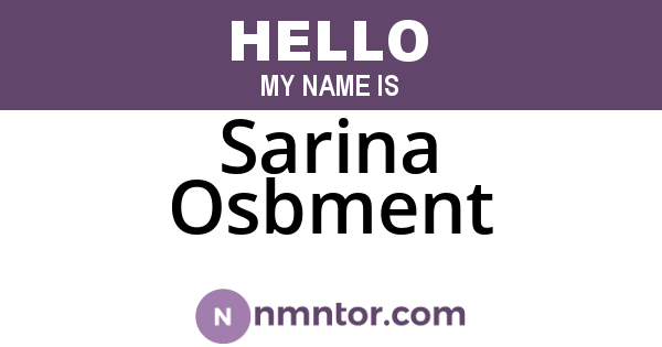 Sarina Osbment