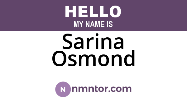 Sarina Osmond
