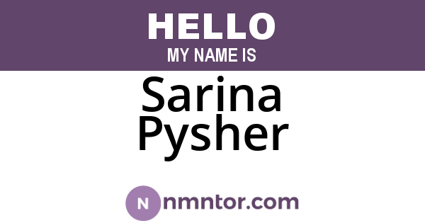 Sarina Pysher