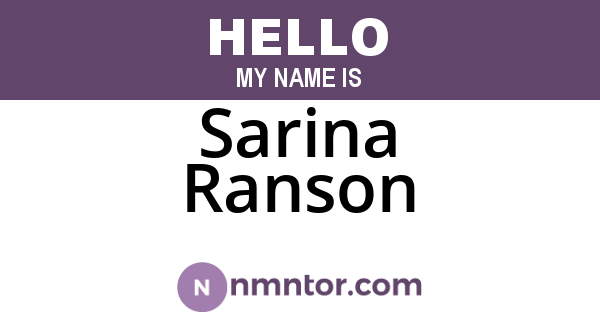 Sarina Ranson