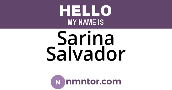 Sarina Salvador