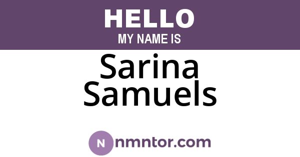 Sarina Samuels