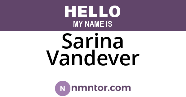 Sarina Vandever