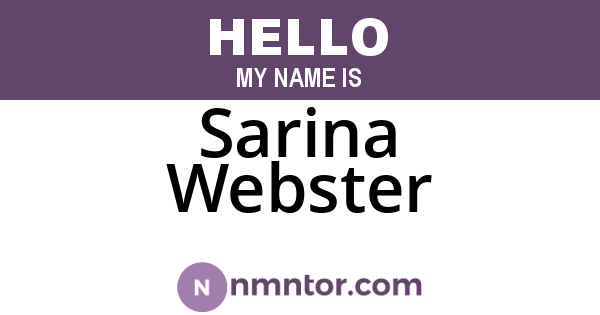 Sarina Webster