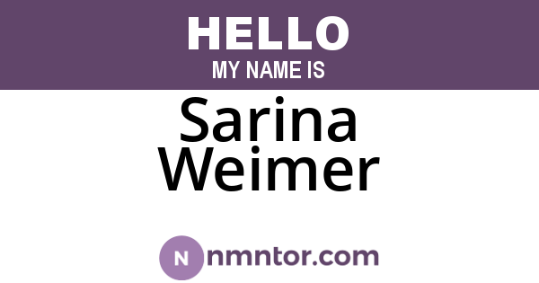 Sarina Weimer