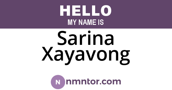 Sarina Xayavong