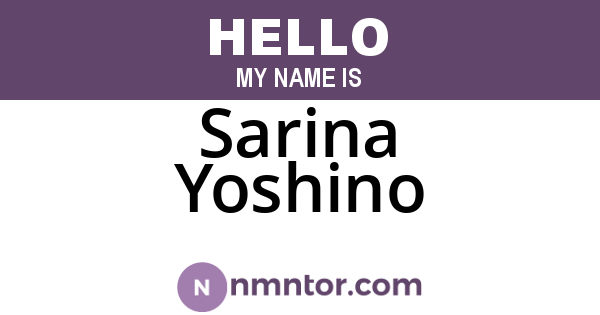 Sarina Yoshino
