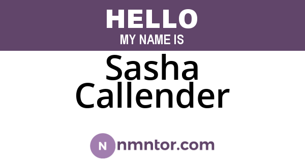 Sasha Callender