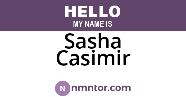 Sasha Casimir