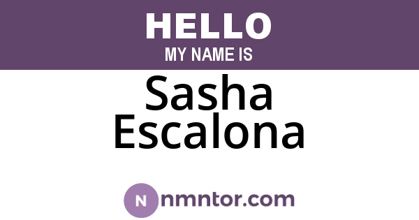 Sasha Escalona