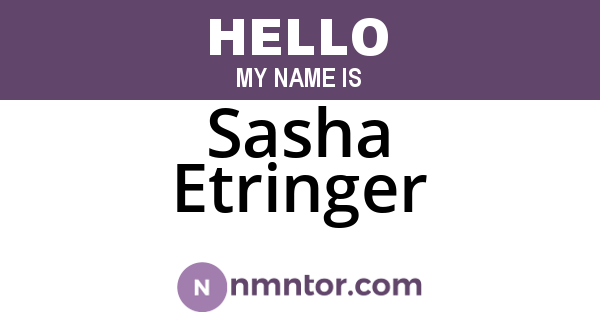 Sasha Etringer