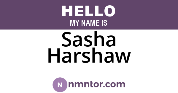 Sasha Harshaw
