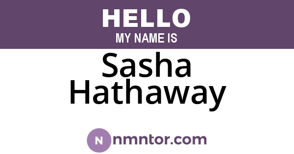 Sasha Hathaway