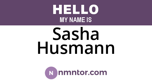 Sasha Husmann