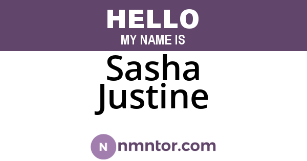 Sasha Justine