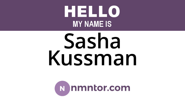 Sasha Kussman