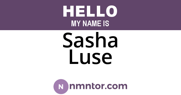 Sasha Luse