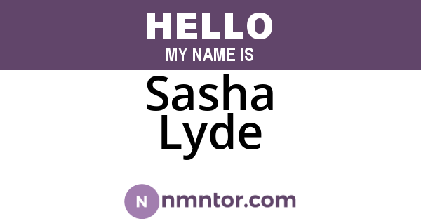 Sasha Lyde