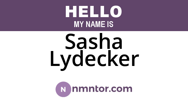 Sasha Lydecker