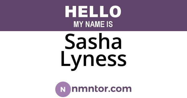 Sasha Lyness