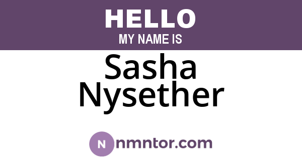 Sasha Nysether