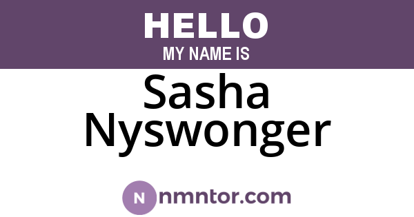 Sasha Nyswonger