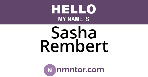 Sasha Rembert