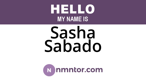 Sasha Sabado