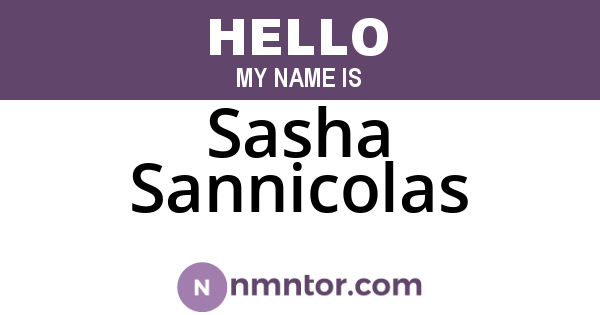 Sasha Sannicolas