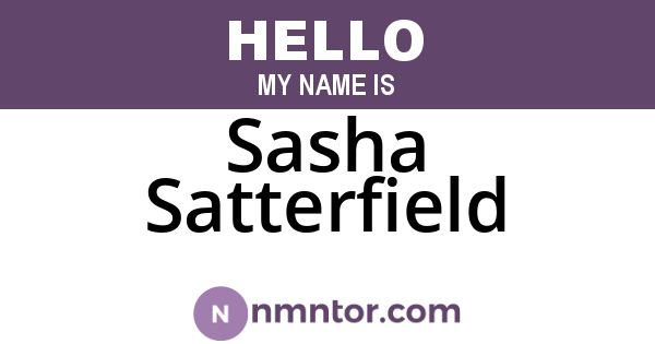 Sasha Satterfield