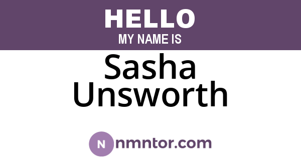 Sasha Unsworth