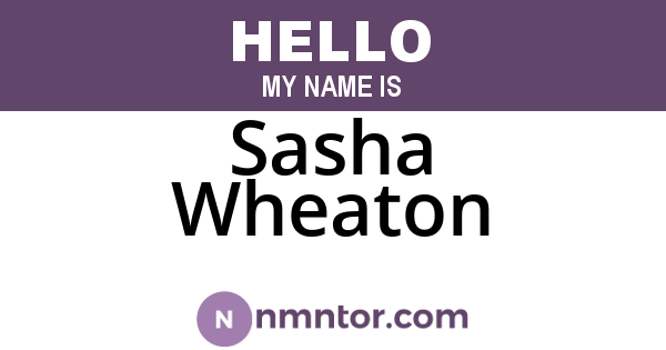 Sasha Wheaton