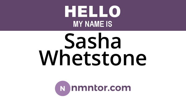Sasha Whetstone