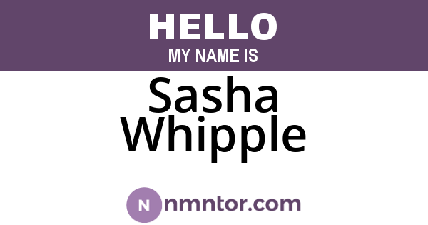 Sasha Whipple