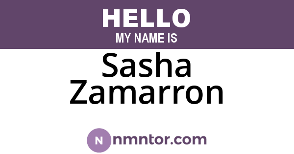 Sasha Zamarron
