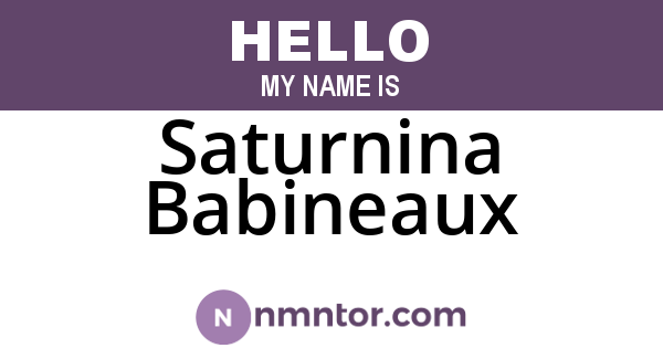 Saturnina Babineaux