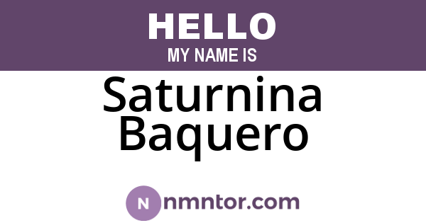 Saturnina Baquero