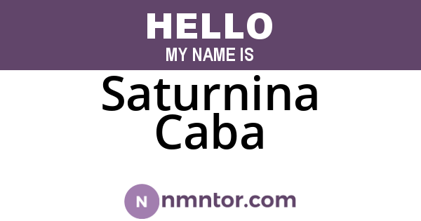 Saturnina Caba