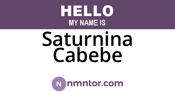 Saturnina Cabebe