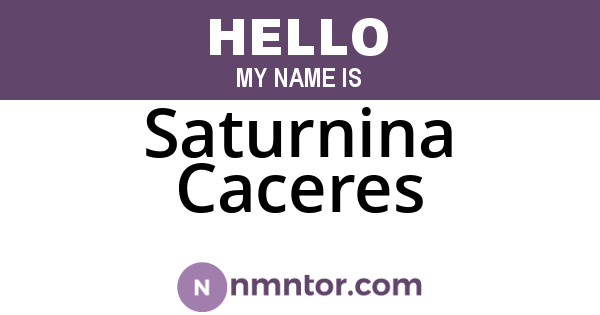 Saturnina Caceres