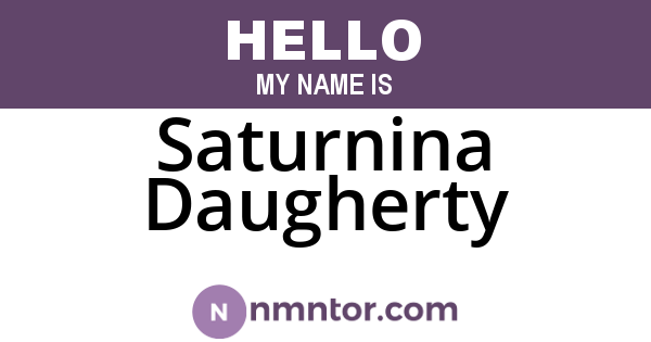 Saturnina Daugherty