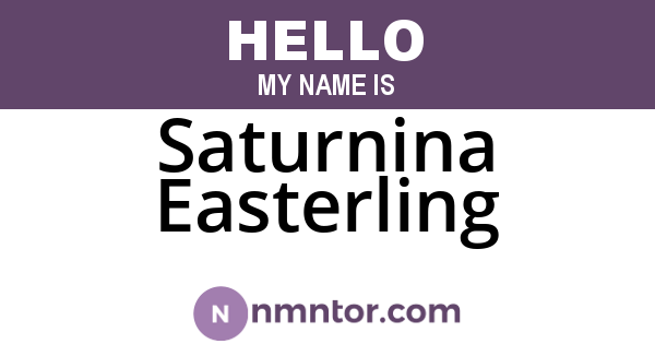 Saturnina Easterling