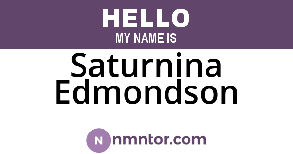 Saturnina Edmondson